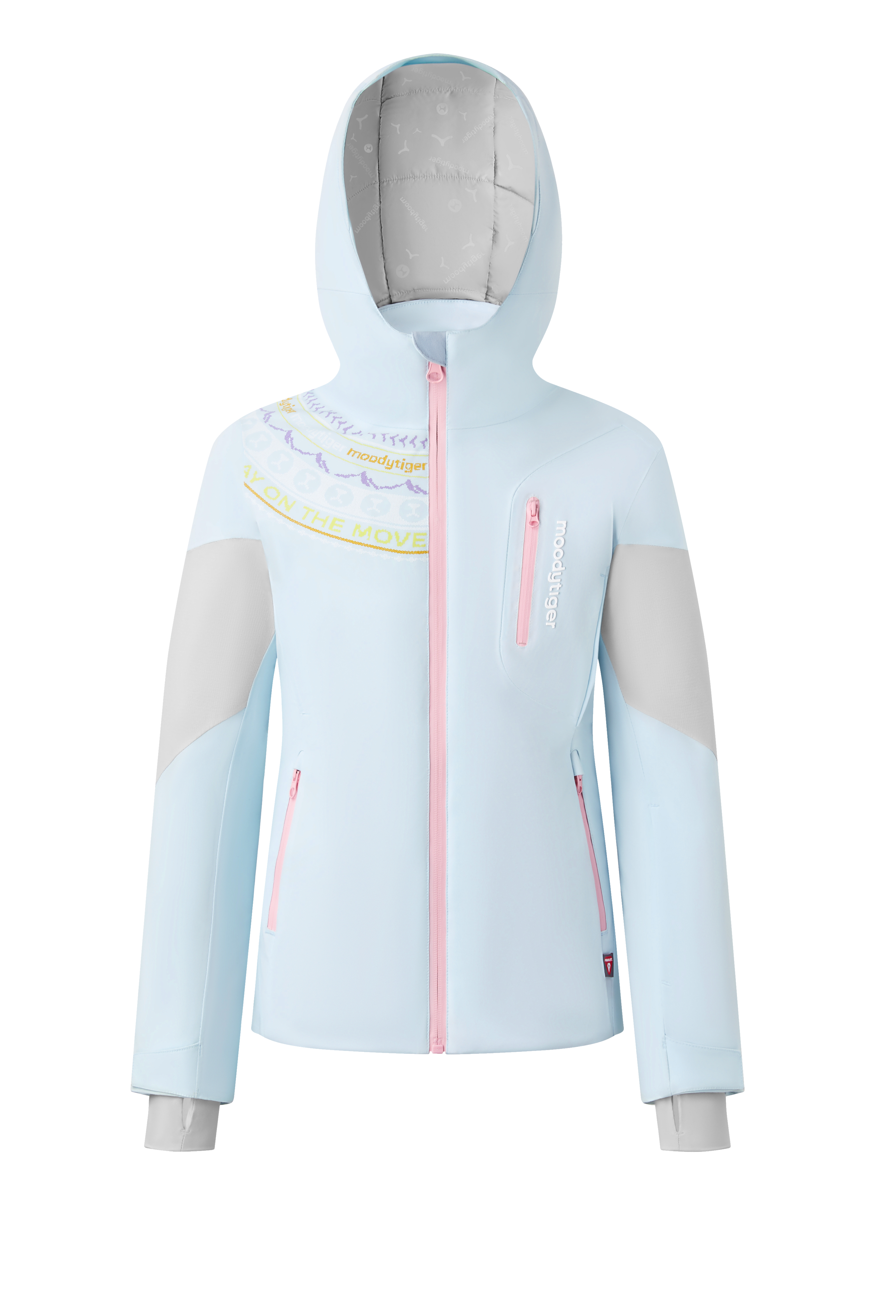 Aurora borealis Skiing Puffer Jacket