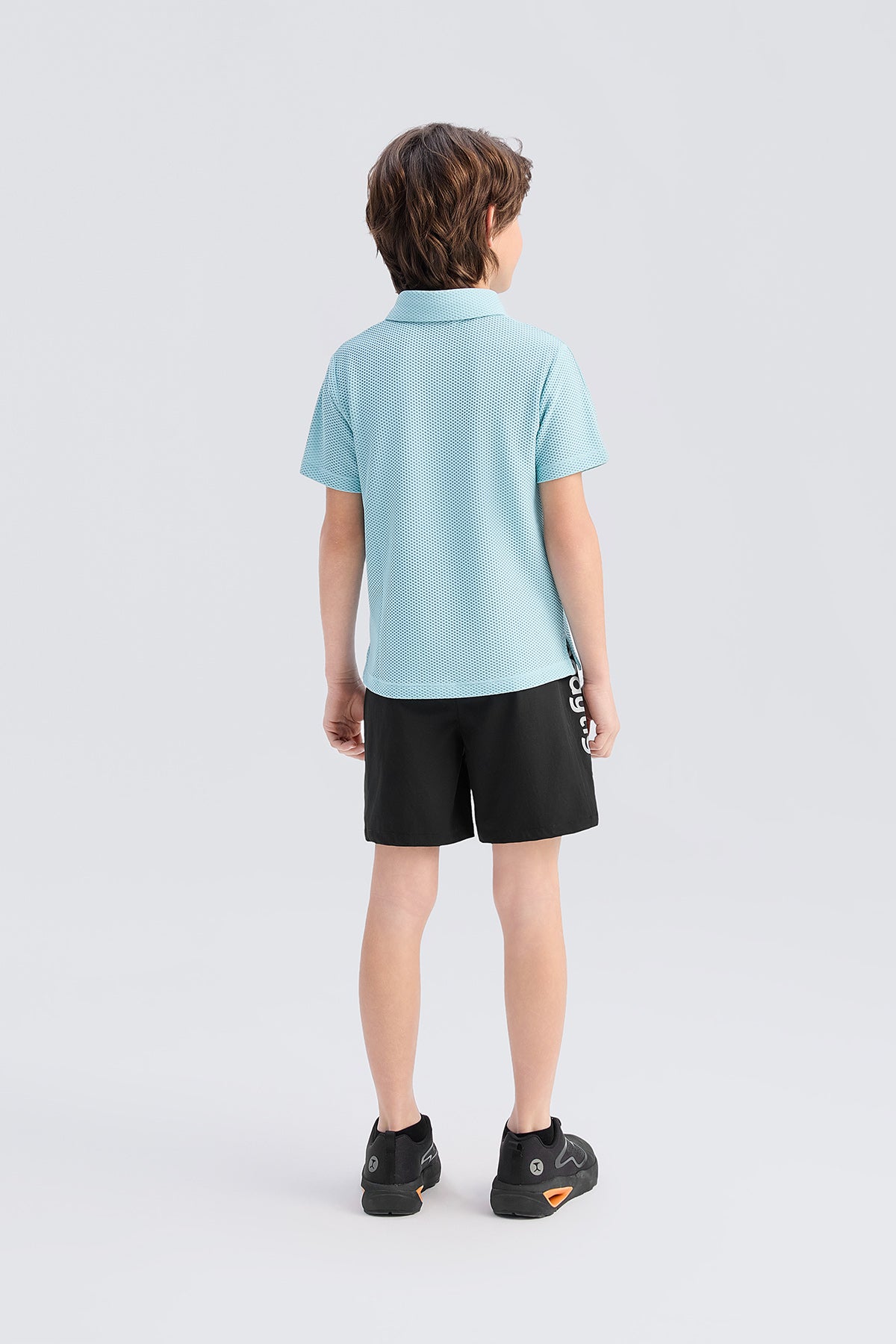 Bubble Mesh Short Sleeves Polo **Aqua**