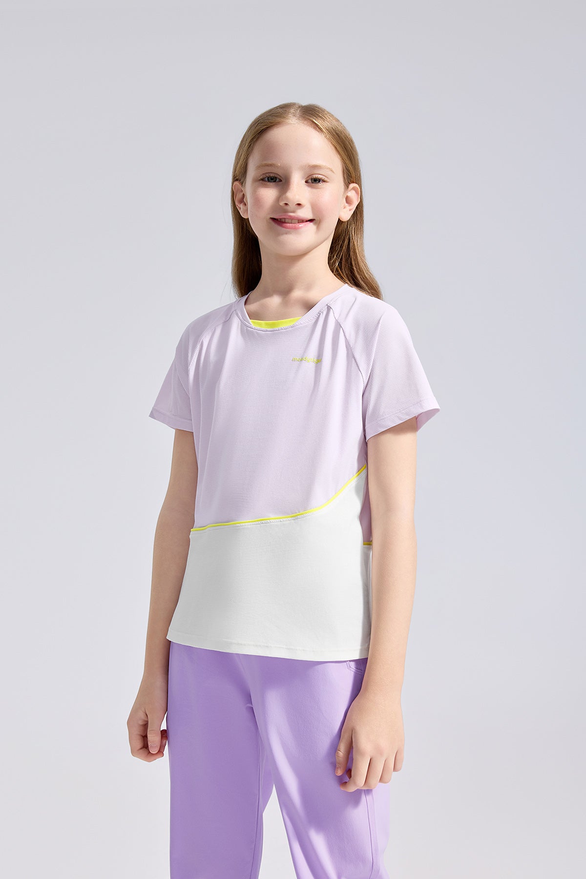 Colour Blocking Short Sleeves **Wistaria**