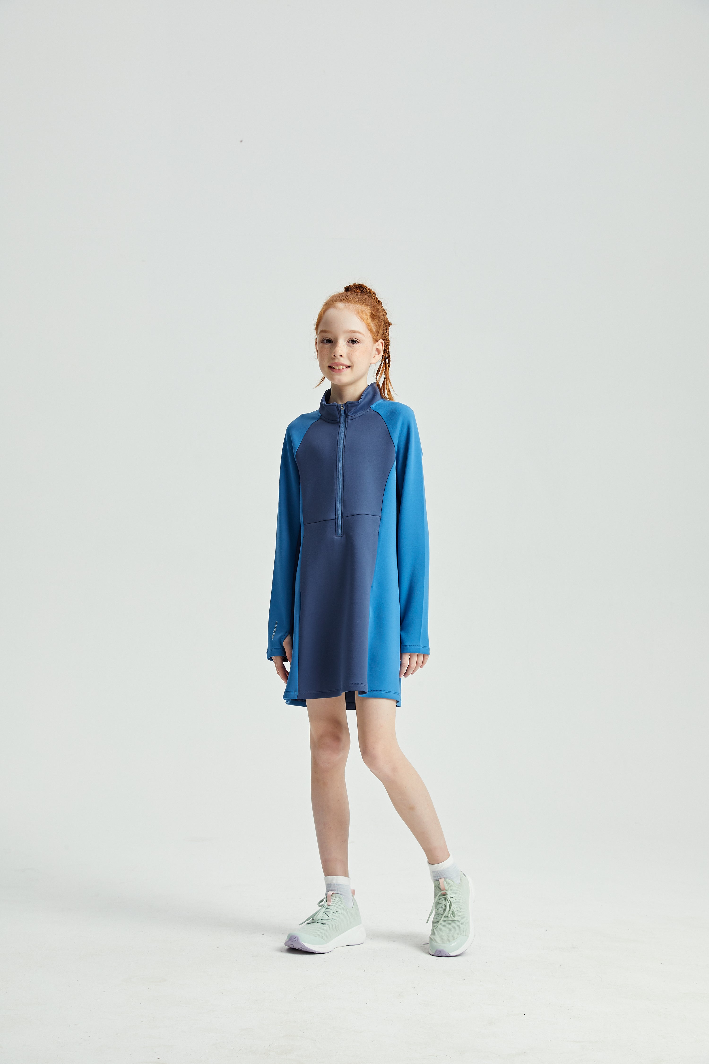 Allover Print Half Zip Dress